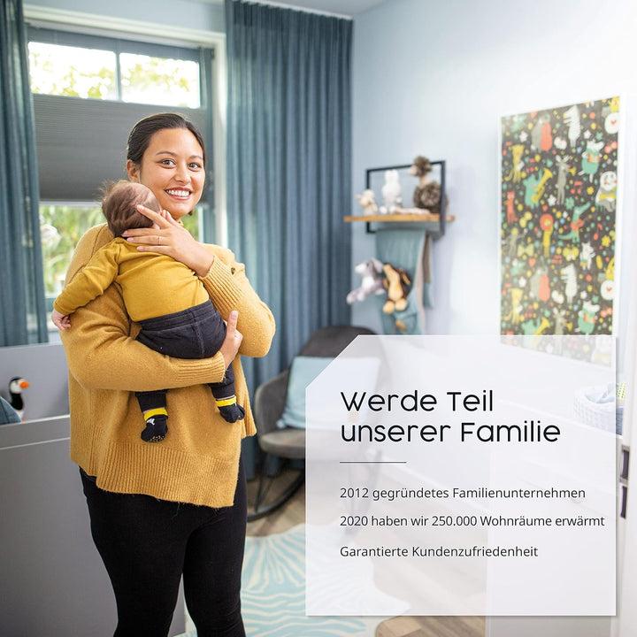 Infrarotheizung mit Bild – Bildmotiv – TÜV SÜD - 1000 Watt Bildheizung - Weisser Rahmen (46. Sonnenu