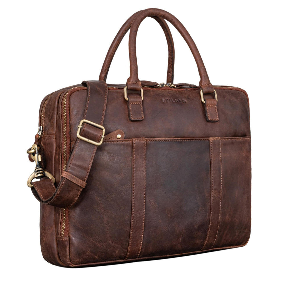 STILORD Drake Businesstasche Leder Gross Vintage Aktentasche XL Ledertasche Laptoptasche für Arbeit
