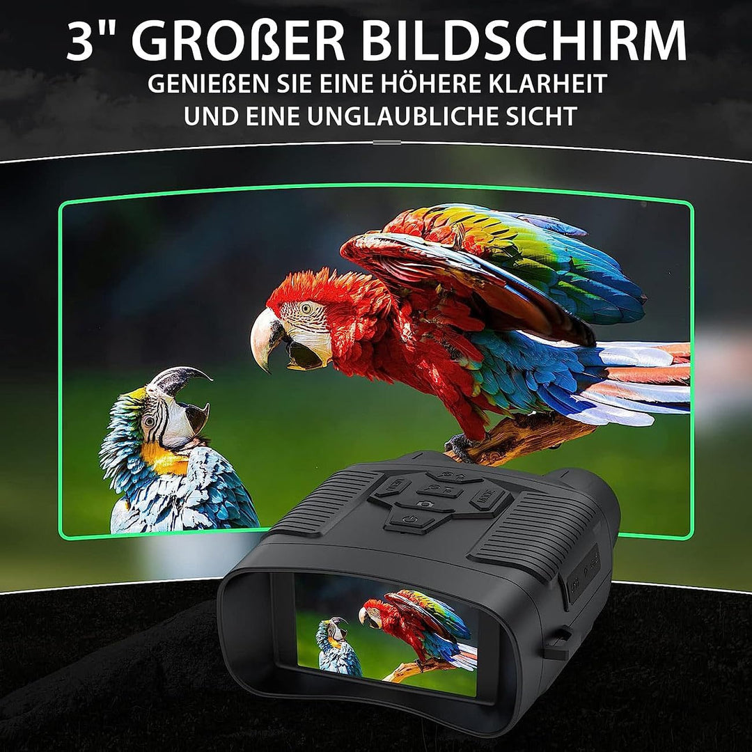 Zavarius Nachtsichtkamera: Binokulares Akku-Nachtsichtgerät, 4K-Kamera, bis 500 m IR-Sichtweite (Fer