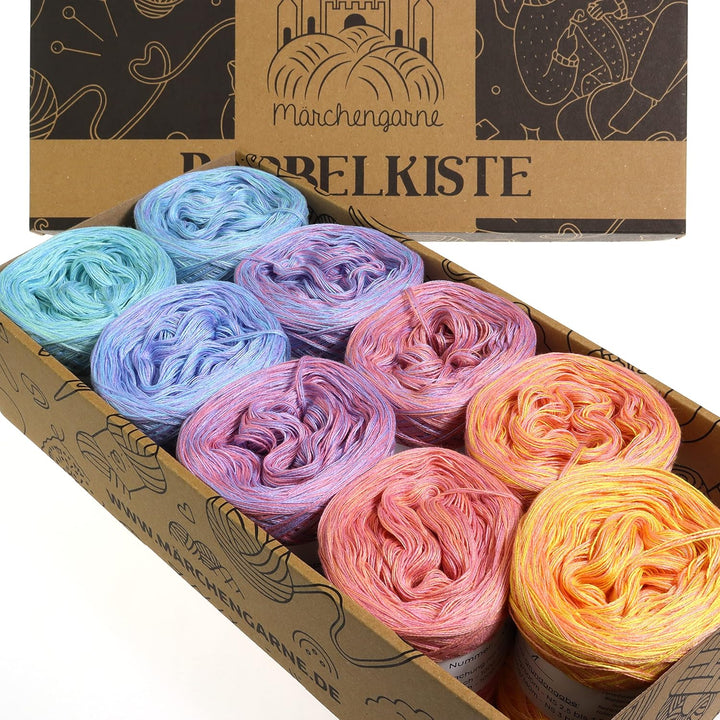 Farbverlaufsgarn Bobbel Candy Box 4Fädig Obstsalat Big Box - Gesamt 1900m/500g - 4Fach, Obstsalat Bi