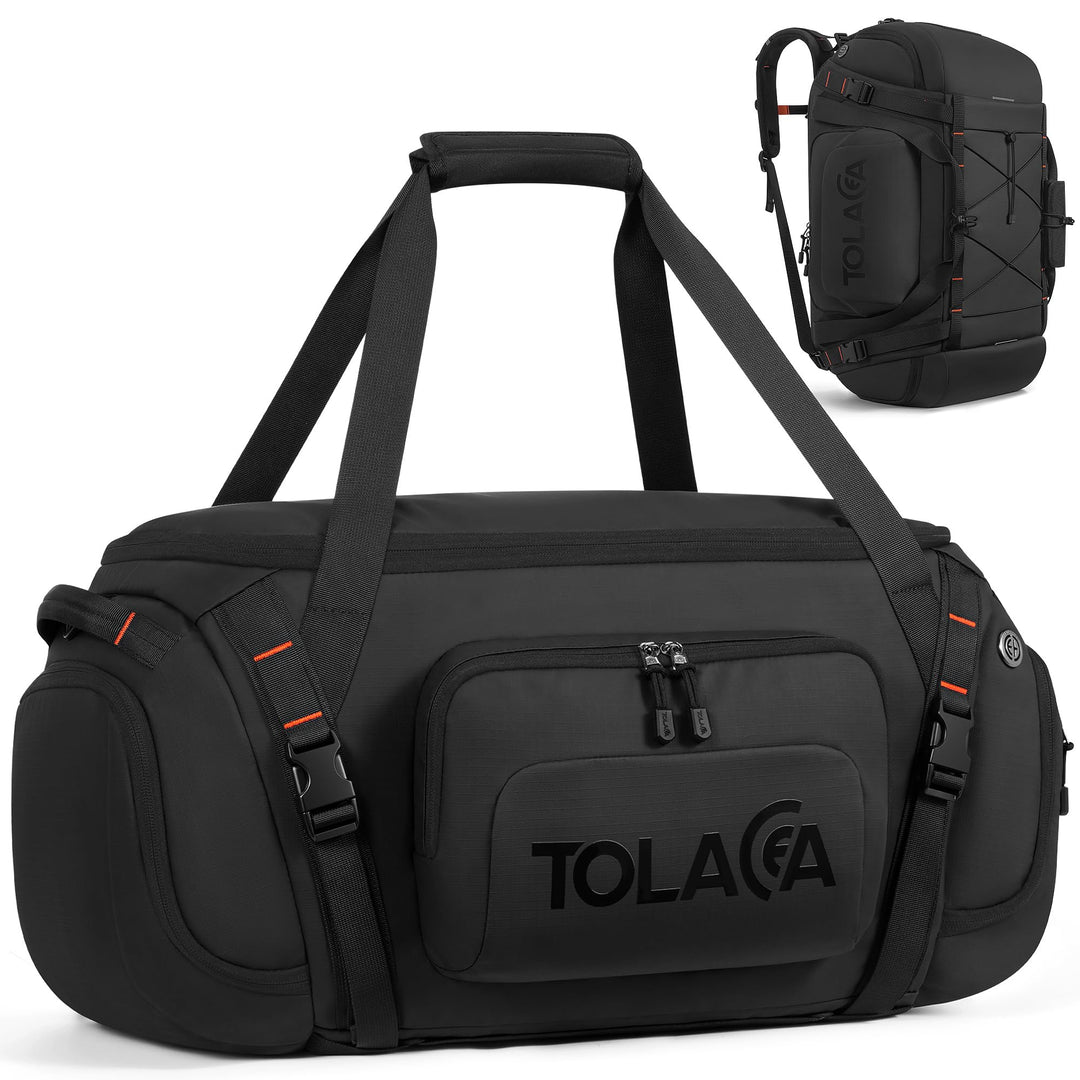Tolaccea Sporttasche Rucksack für Herren &amp; Damen – 55L grosse Reisetasche mit Schuhfach, Nassfach &amp;