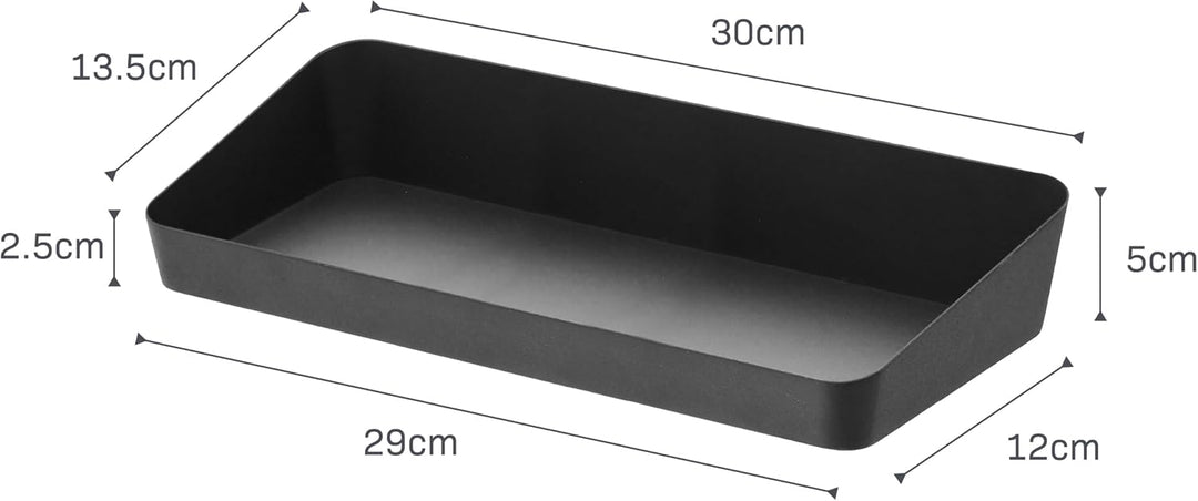 Yamazaki 4228 Tower Aufbewahrungsbehälter L breit, schwarz, Stahl, Minimalistisches Design L Schwarz