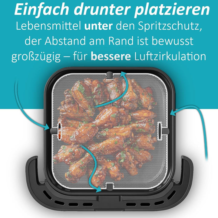 ZauberFry Spritzschutz, Effektiver Edelstahl Fettspritzschutz kompatibel mit Tefal Easy Fry XL Surfa