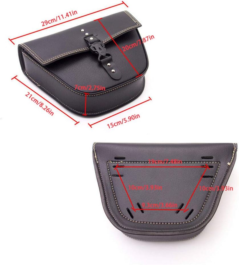 Leikance Motorrad-Seitensatteltasche, dreieckig, Kunstleder, Motorradtasche für Cafe Racer ATV Bikes