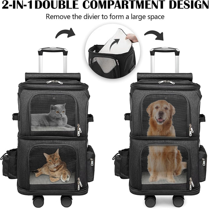 Katzenrucksack, Katzentrager Rucksack mit Zwei Fächern Haustier Hunde Katzen Rucksack Raumkapsel mit