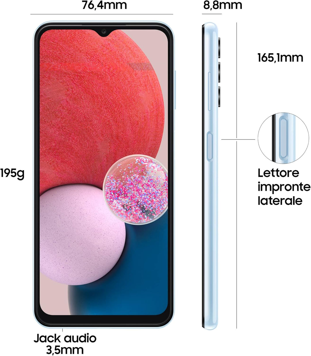 Samsung Galaxy A13 Android-Smartphone, 6,6 Zoll Infinity-V Display, Android 12, 4 GB RAM und 64 GB i