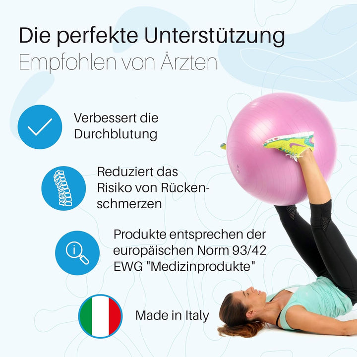 PEZZI Original Pezziball MAXAFE mit Ballschale Sitzball 75 cm Rot, 75 cm Rot