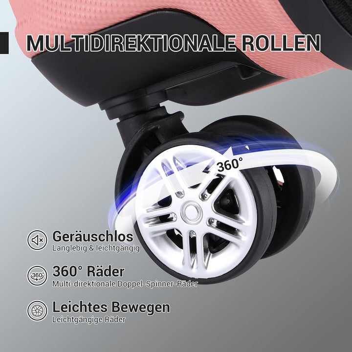 KONO Kofferset 3 Teilig Hartschalenkoffer von ABS Trolley Handgepäck Koffer Gepäck-Sets M-L-XL Reise