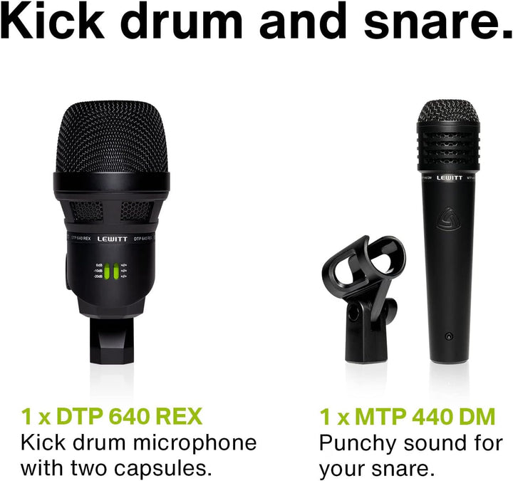 Drum Mikrofon Set BEATKIT Pro mit 7 XLR Mikrofonen – Dynamisch &amp; Kondensator inkl. 1x Kick Drum Mikr