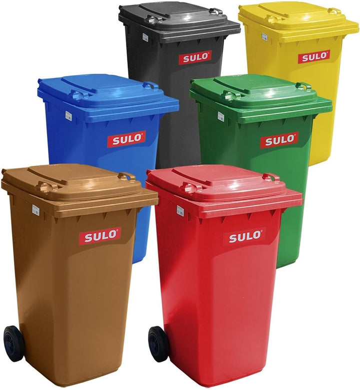 Sulo Mülltonne 80 L, rot, Mülltonne, Recycling Bin, Müll Container mit Deckel, Selective Sortieren (