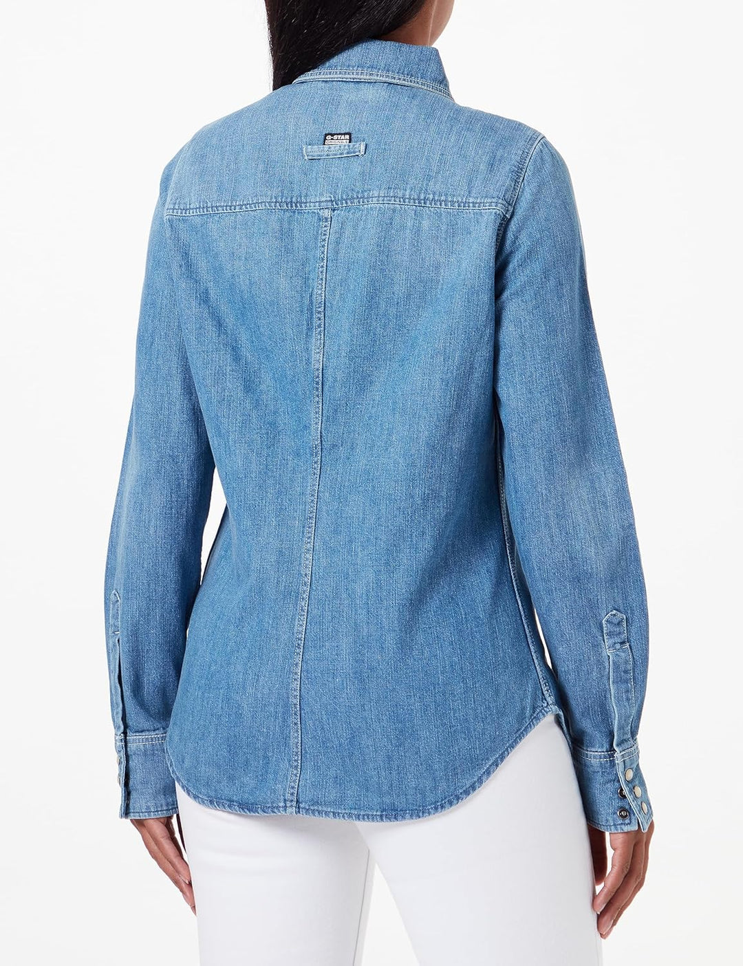 G-STAR RAW Damen Slim Denim Wmn Shirts S Blau (Faded Cricket Blue D23682-d252-d891), S Blau (Faded C