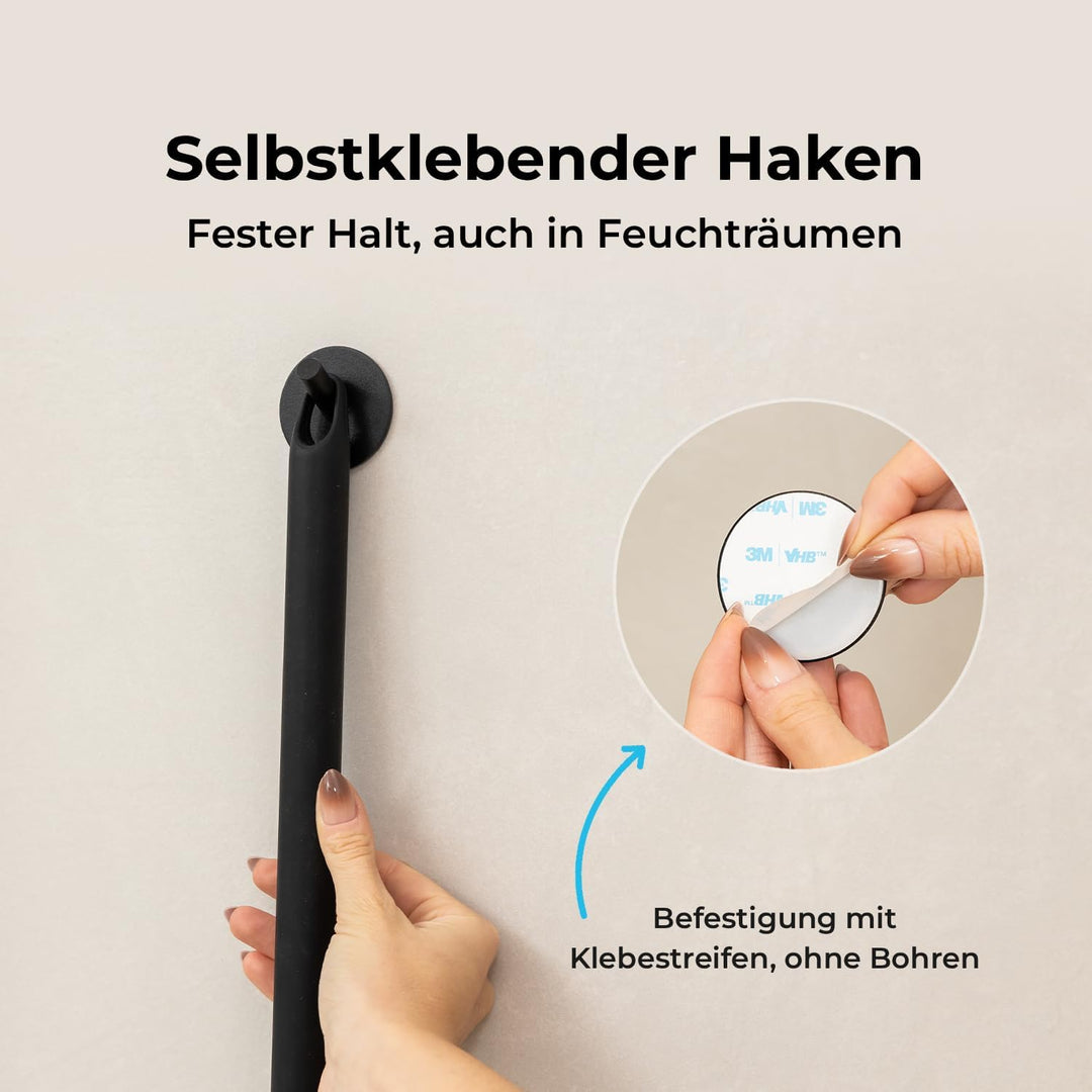 Sanova Luxus Silikon Abzieher Boden &amp; Duschabzieher Schwarz - 136 x 40 cm - Fliesen &amp; Duschwand Abzi
