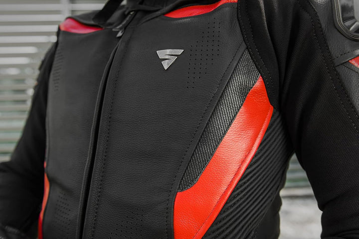 SHIMA CHASE Motorradjacke Herren -Sport Biker Lederjacke Männer Belüftet Sommer mit Schulter Schleif