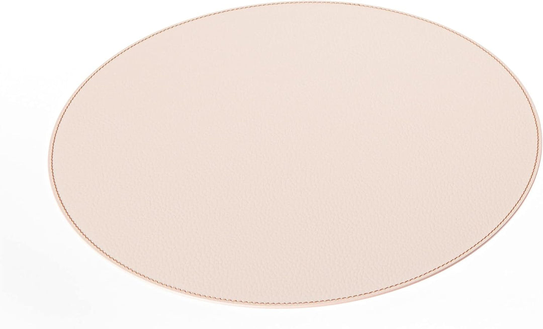 Nikalaz Rund Platzsets und Untersetzer aus Recyceltem Leder, 2 Stück Tischsets, Platzdeckchen 33 cm