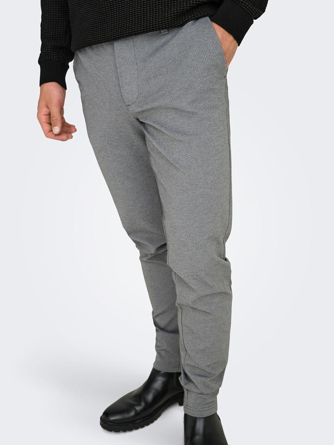 Only &amp; Sons Male Chino Hose ONSMARK Slim Fit Chino Hose 27W / 32L Medium Grey Melange, 27W / 32L Med