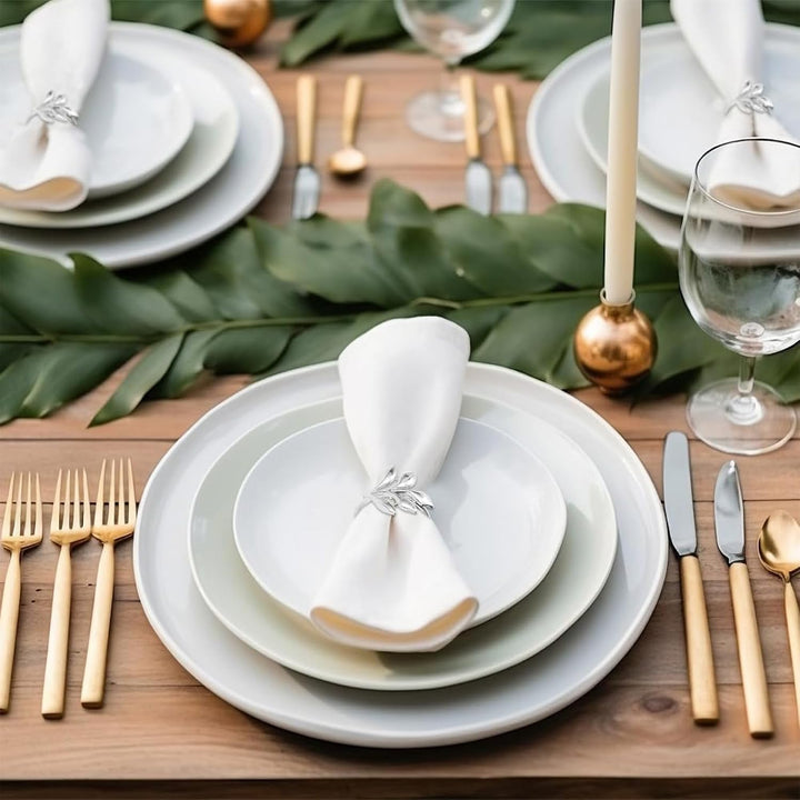 20 Stück Napkin Rings Serviettenringe, Metall Serviettenschnallen, Metall Serviettenschnallen Blätte