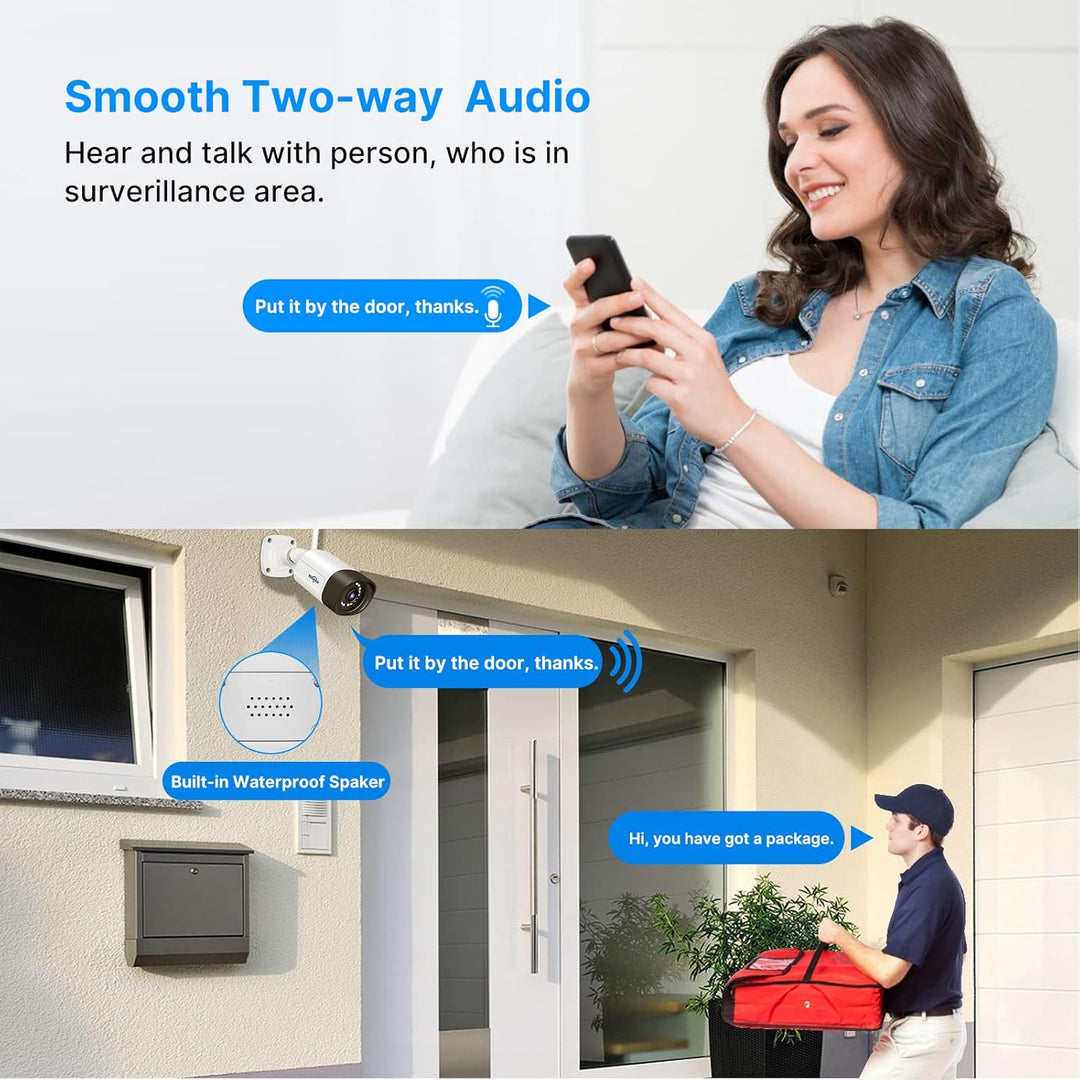 【5MP+3TB Festplatte】 Hiseeu Überwachungskamera Set Aussen WLAN mit 12&