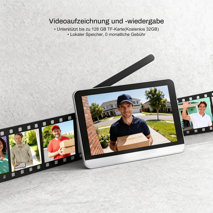 7 Zoll WLAN Kabellose Video Türsprechanlage mit Kamera,Vollständiger Touchscreen,1080p HD,Bewegungss