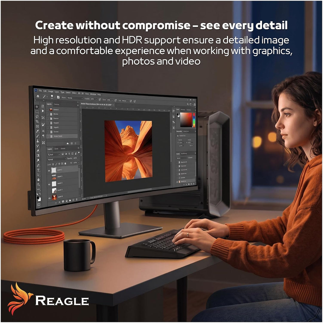 Reagle DisplayPort Kabel 1.4 DP 8K@60Hz 4K@144Hz 2K@240Hz, FreeSync, G-Sync Display Port für Monitor