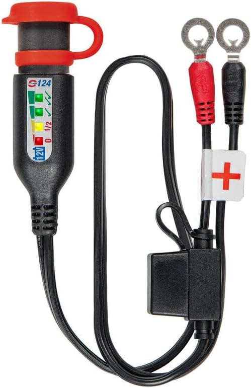OptiMate Monitor O-124 12V Akku-Status- und Ladesystem-Monitor – Permanente Akkuleitung mit 4-LED-An