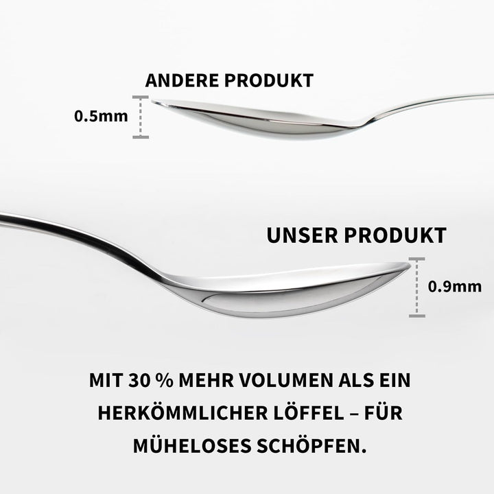 Alata Vienna 18/10 Edelstahl Poliert, Besteck Set 12 Personen, Essbesteck 60 teilig, Glänzend, Spülm
