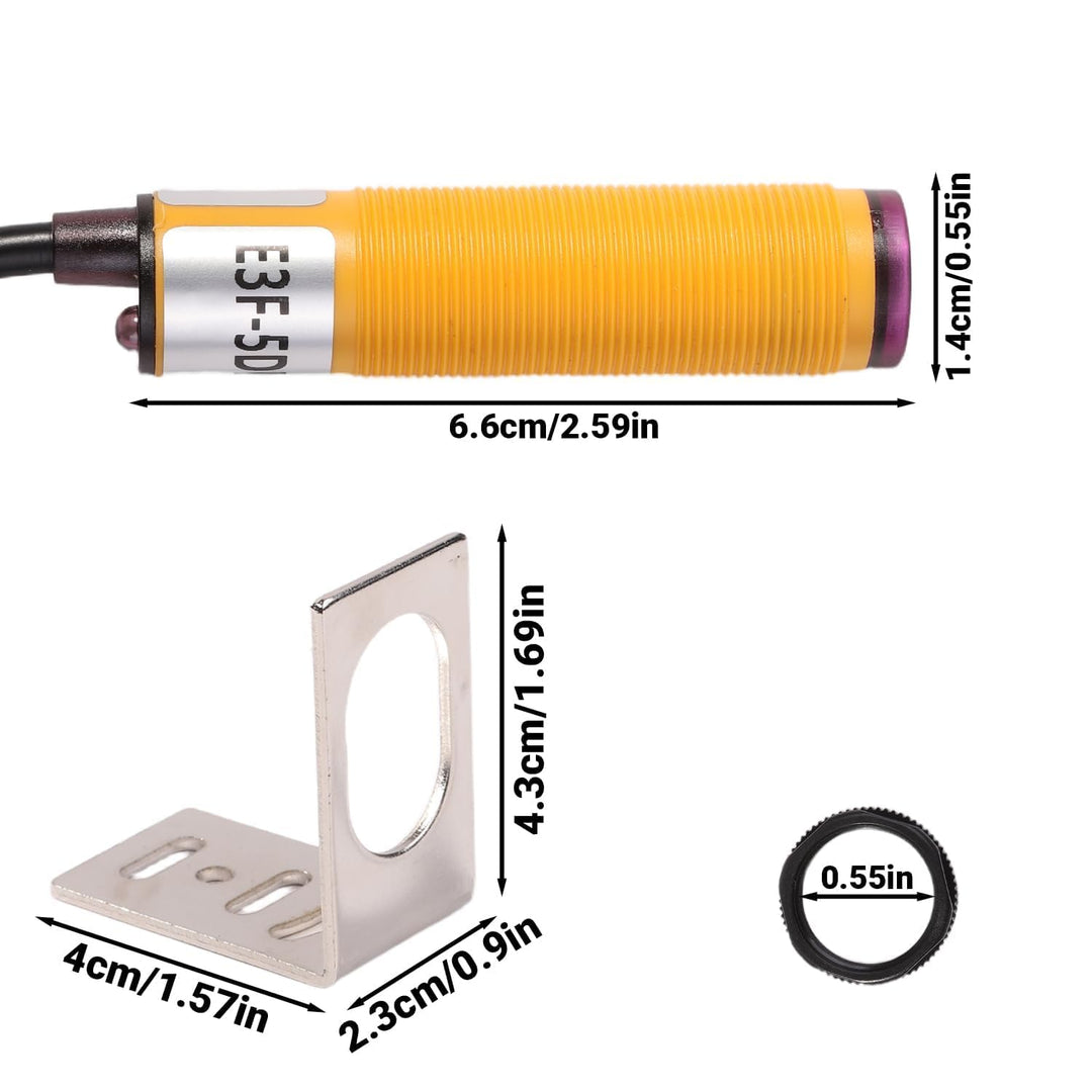 E3F-5DN1-5L kapazitiver sensor, 2 Stück 5m Infrarot Photoelektrischer Sensorschalter Fotoelektrische