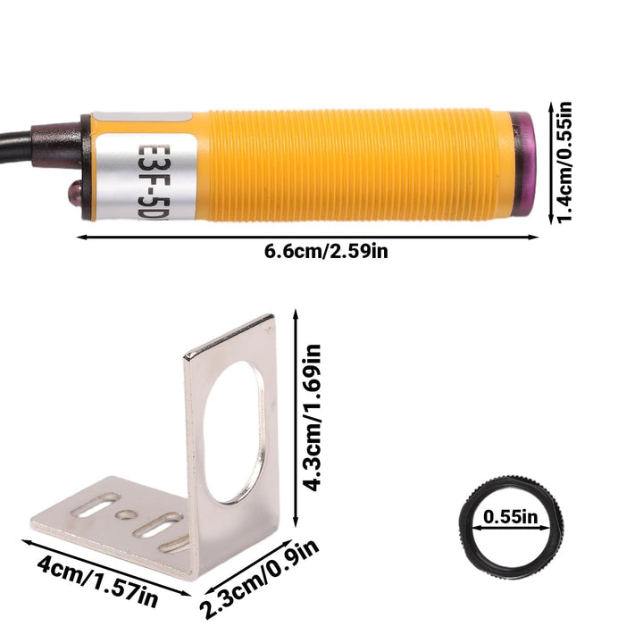 E3F-5DN1-5L kapazitiver sensor, 2 Stück 5m Infrarot Photoelektrischer Sensorschalter Fotoelektrische