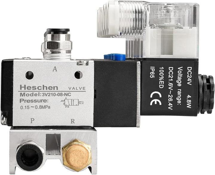 Heschen Elektrisches pneumatisches 6 Magnetventil, 3V210-08, DC24V, PT1/4, 3/2-Wege, Krümmersockel,