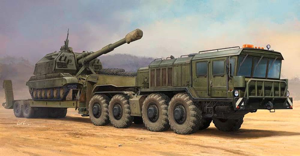 Trumpeter 001039 Russian KZKT-7428 Transporter with KZKT-9101 Semi Trailer Modellbausatz, verschiede
