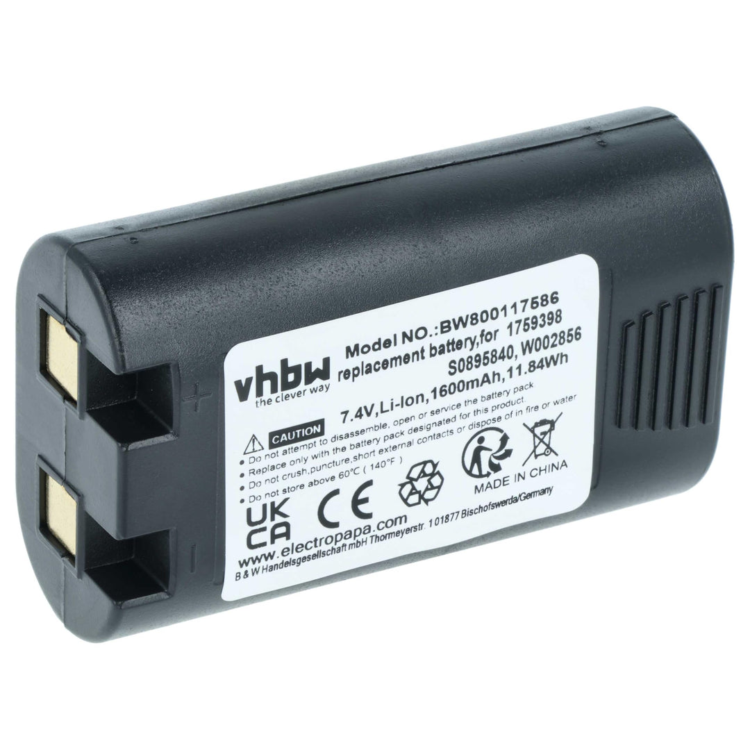 vhbw Akku kompatibel mit Dymo Rhino 5200 | 4200 Drucker Kopierer Scanner Etiketten-Drucker (1600 mAh