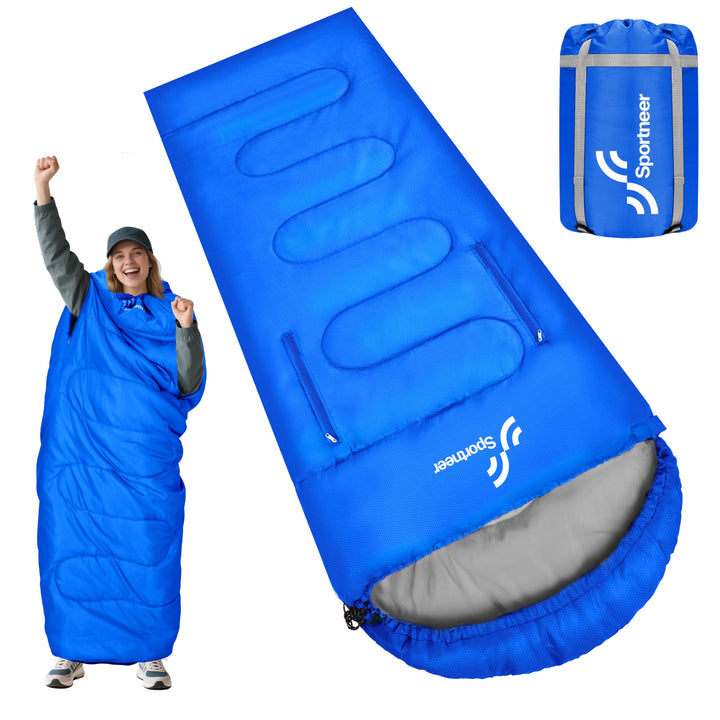 Sportneer Schlafsack Outdoor - Deckenschlafsack 3-4 Jahreszeiten Erwachsene Warm Schlafsack für Camp