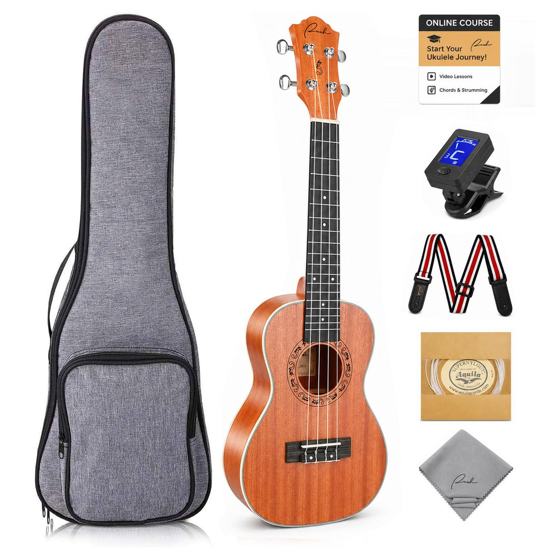 Concert Ukulele Ranch 23 inch Professional Wooden Ukulele Instrument Kit With Online 12 Lessons Smal