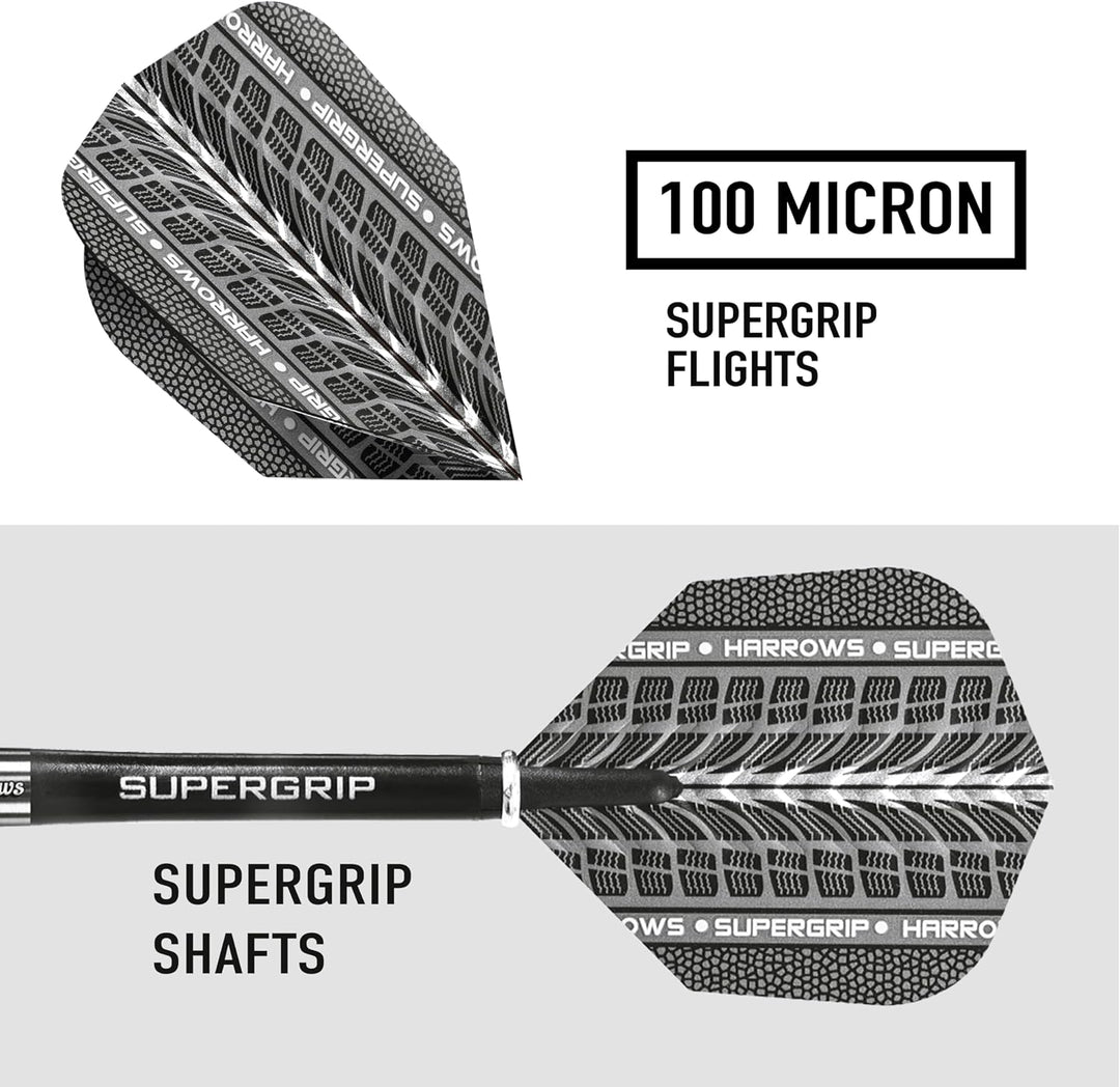 Harrows Super Grip Darts Supergrip Steeltip 22g 23 g silber, 23 g silber