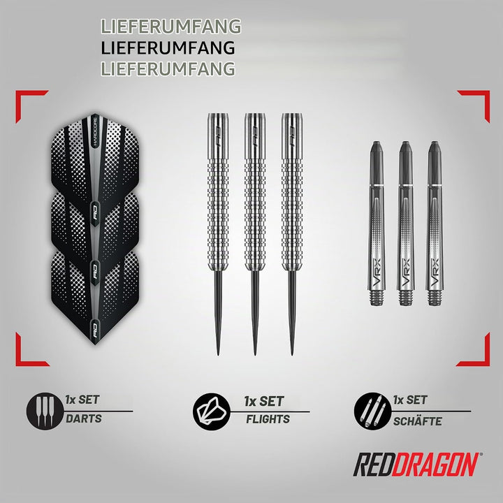 RED DRAGON Rebels Darts Set 21g, 23g, 24, 25g oder 26g Tungsten Steel Tip Darts Set mit Flights und