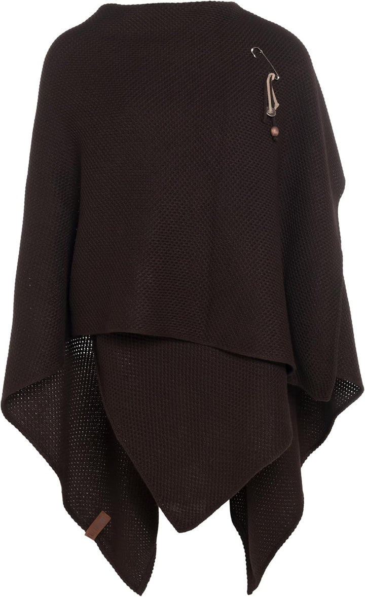 KNIT FACTORY - Jazz Poncho - Elegant Gestrickter Damen Cape - Wickelschal mit Wolle - Hochwertige Qu