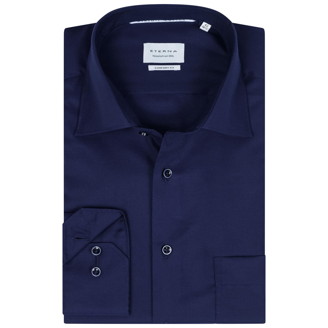 ETERNA Hemd Langarm | Comfort Fit | Bügelfrei, Knitterfrei | 100% Baumwolle 47 Dunkelblau-(19), 47 D