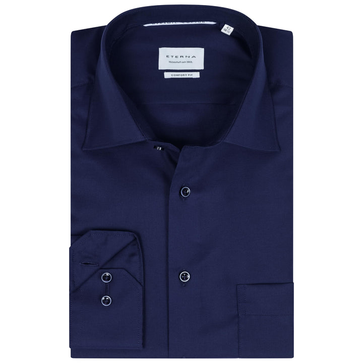 ETERNA Hemd Langarm | Comfort Fit | Bügelfrei, Knitterfrei | 100% Baumwolle 47 Dunkelblau-(19), 47 D