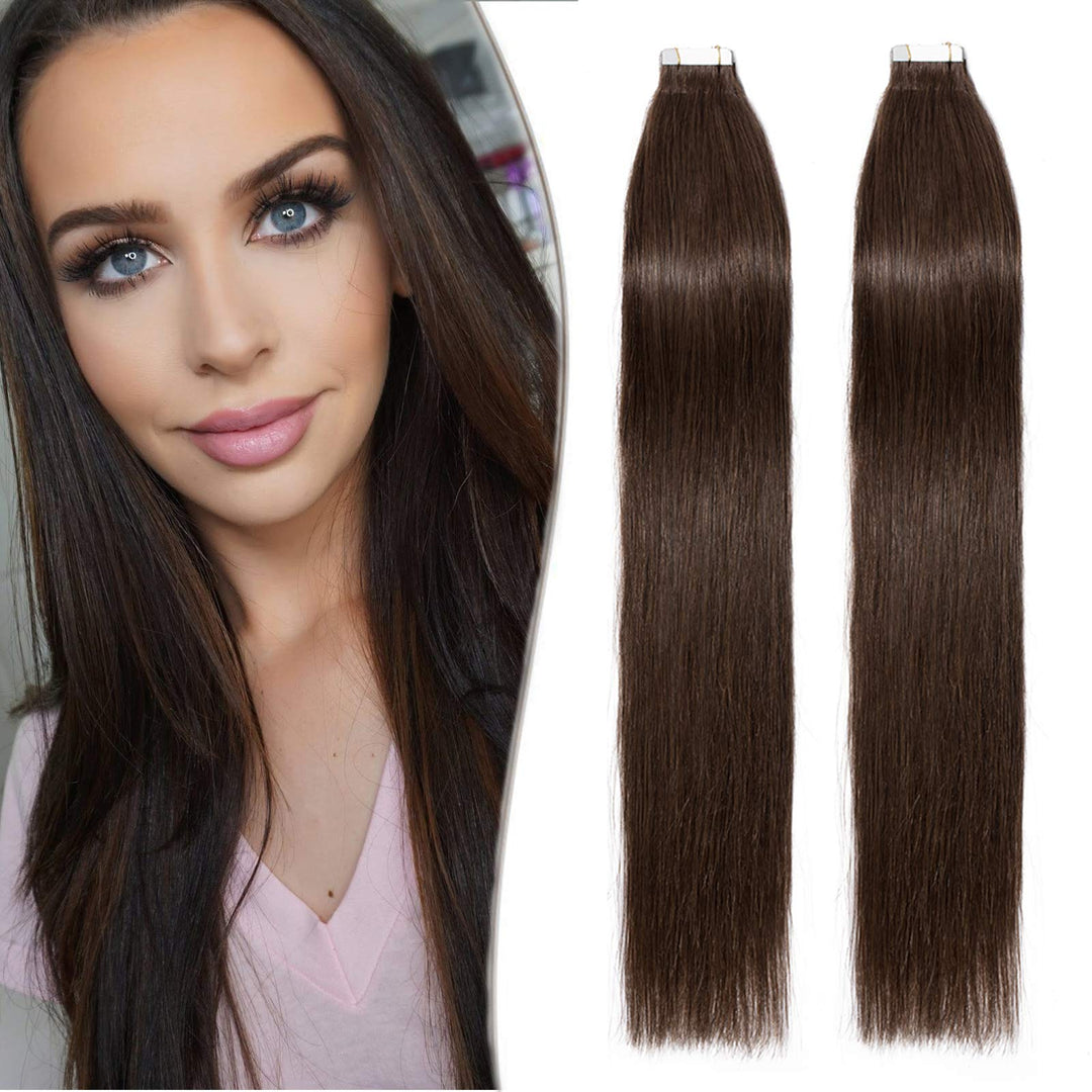 SEGO 40 Stück Tape in Extensions Echthaar 2.5g/pcs Klebeband Haarverlängerung 100% Remy Human Haar H
