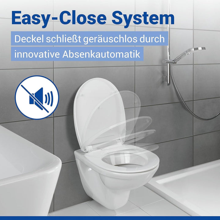 WENKO WC Sitz Mod. Biban, Toilettendeckel mit Absenkautomatik, Relief-Druck und Otter-Motiv, hohe Be