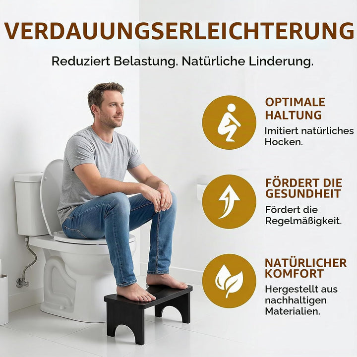 Zuxbolf Toilettenhocker aus Bambusholz Toilettenhocker Erwachsene Kackhocker für Verbesserten Stuhlg