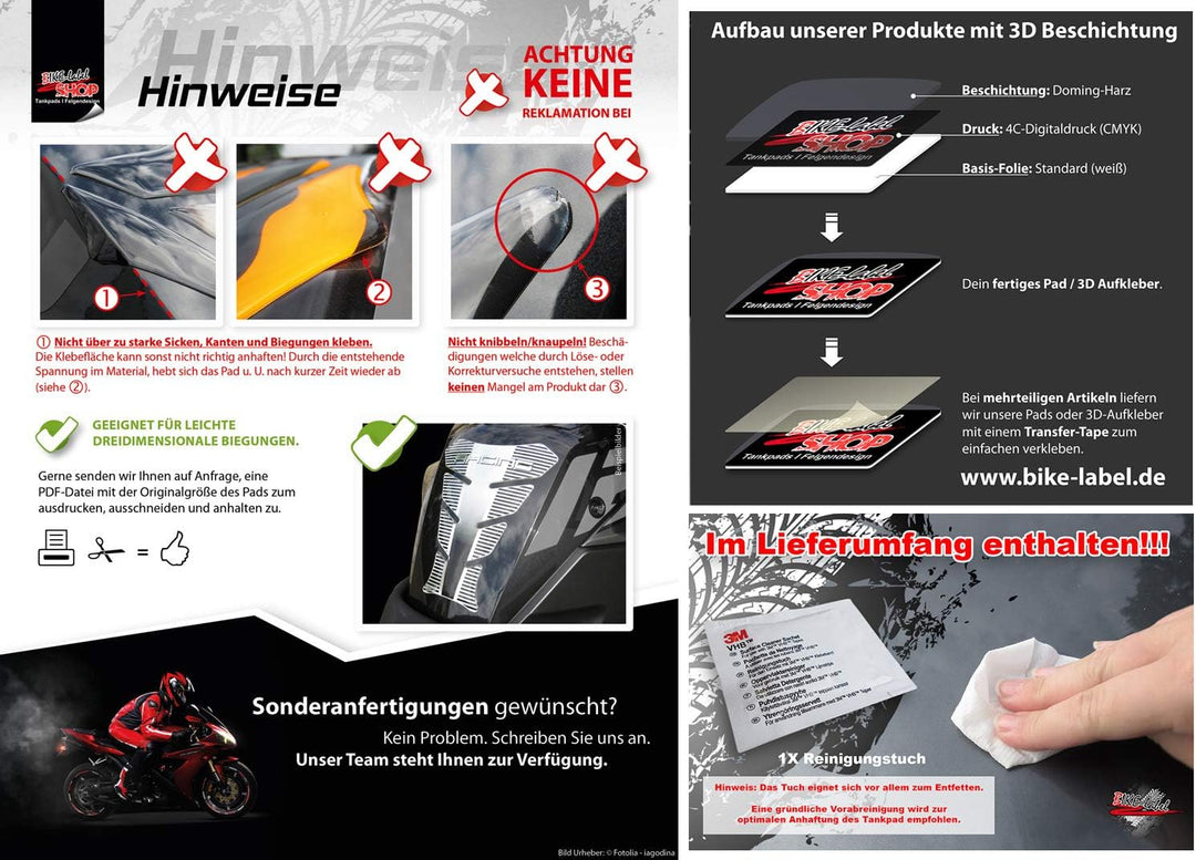 BIKE-label Seitentank Tankpad kompatibel für KTM 1290 Super Duke R 800465