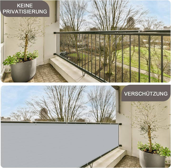 SUNNY GUARD Balkon Sichtschutz Wetterfest 90x800cm Balkonverkleidung Balkonabdeckung Balkonumspannun