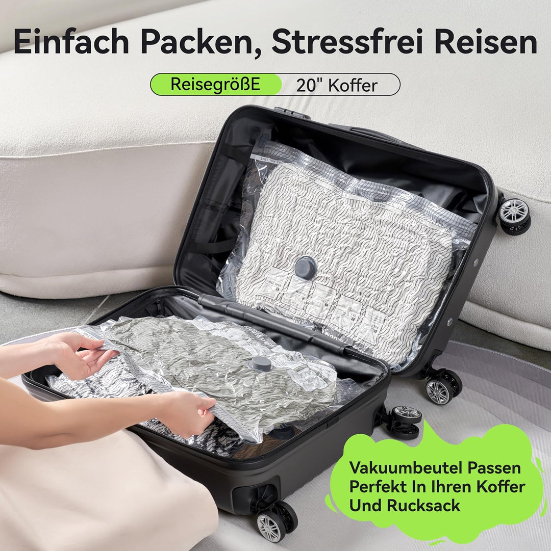 Vakuumbeutel für Kleidung mit Pumpe, 9 Stück Vakuumiergerät Kleidung, Vakuumbeutel für Bettdecken, K