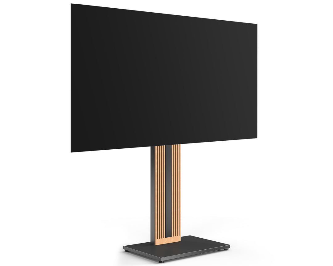 FITUEYES Design TV Ständer aus Buchenholz TV Stand für 32-65 Zoll Fernseher TV Standfuss drehbar höh
