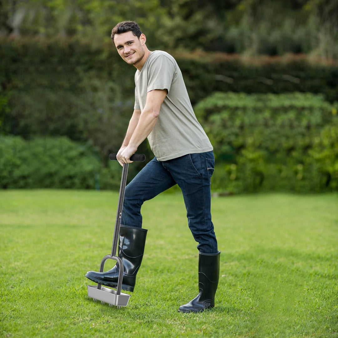 Dolibest Rasenlüfter Manuell, Rasen Belüfter Hohlspoon Aerifiziergabel Gardena Rasenspecht Rasenlöch