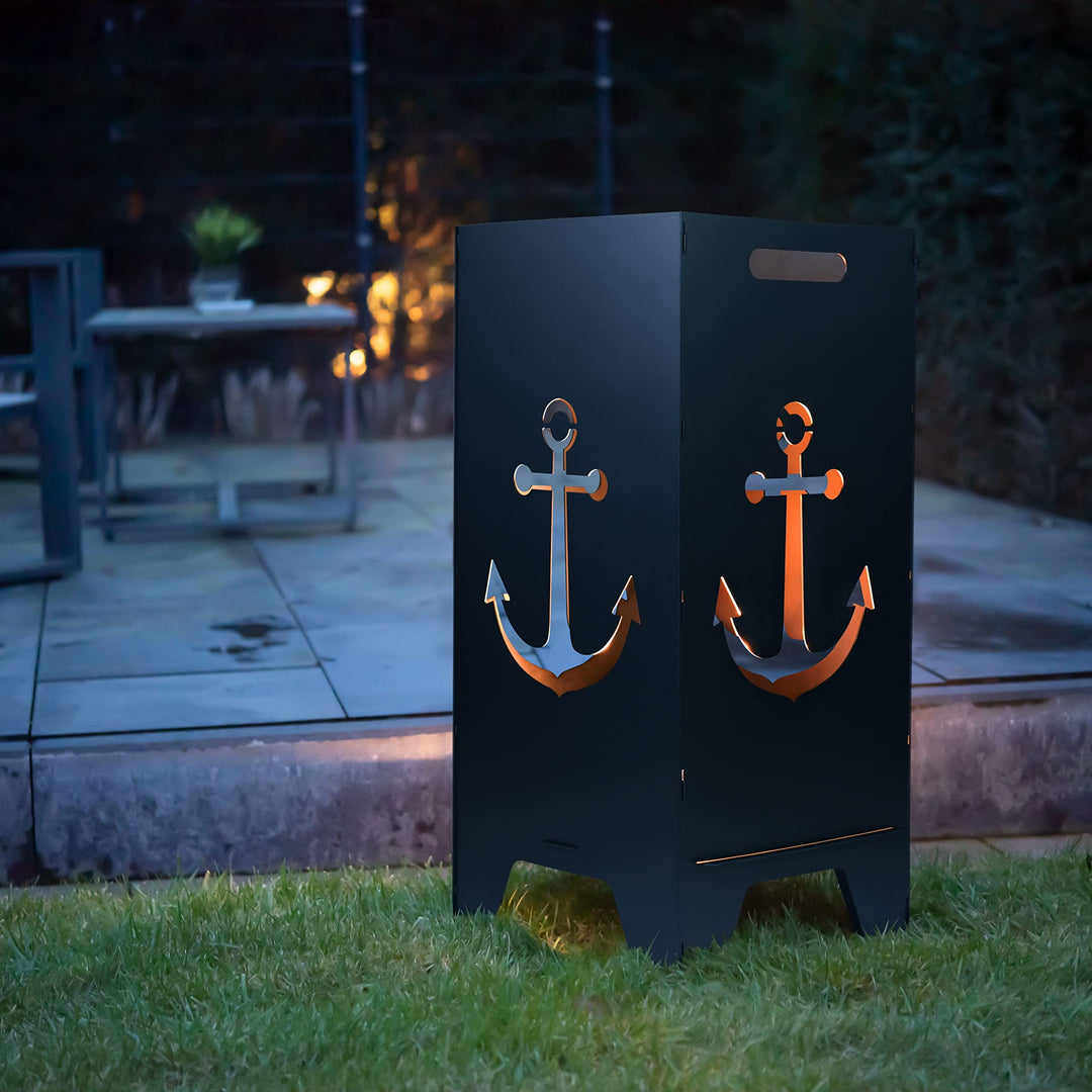 Feuertonne Mit Maritim Motiv | Stabiles Stecksystem Mit Tragegriffen | Besonders Robust &amp; Aus Hochwe