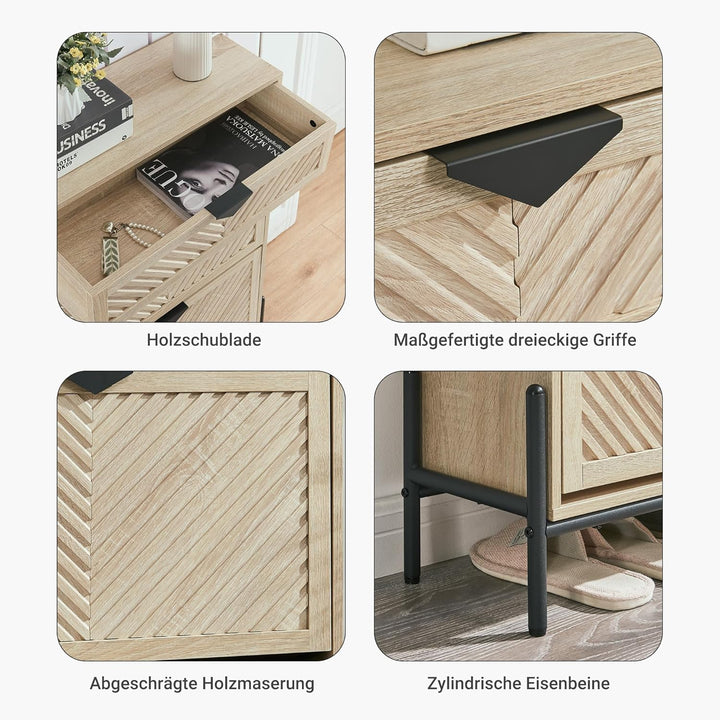 Schmal Schuhschrank mit 2 Klappen platzsparender, Schmaler Geschlossen Schuhregal Schuh Schrank Schu