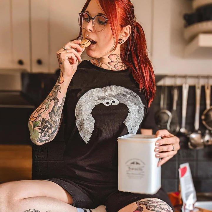 Elbenwald Sesamstrasse T-Shirt mit verschiedenen Motiven für Herren Damen Unisex Baumwolle schwarz S