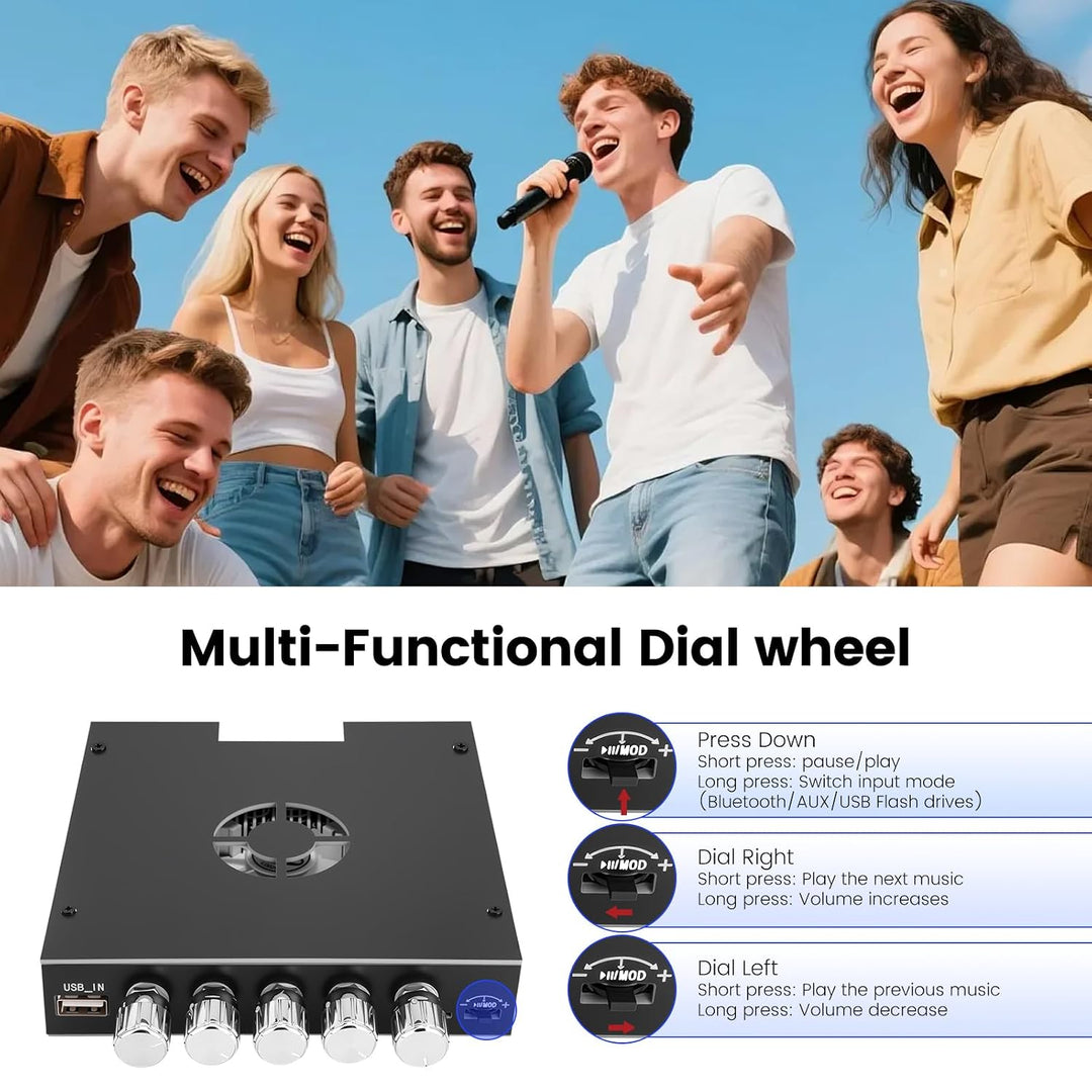ZK-HT21 HiFi Verstärker Modul 2.1 Kanal mit Bluetooth,160 W x 2 + 220 W Subwoofer, Audio-Verstärkerm