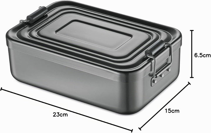 Küchenprofi Lunchbox Gross aus Aluminium in der Farbe Anthrazit, Masse: 23cm x 15cm x 7cm, 10 0147 1